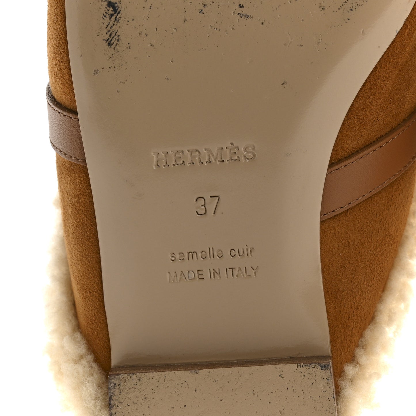 Suede Goatskin Woolskin Womens Oz Mules 37 Naturel