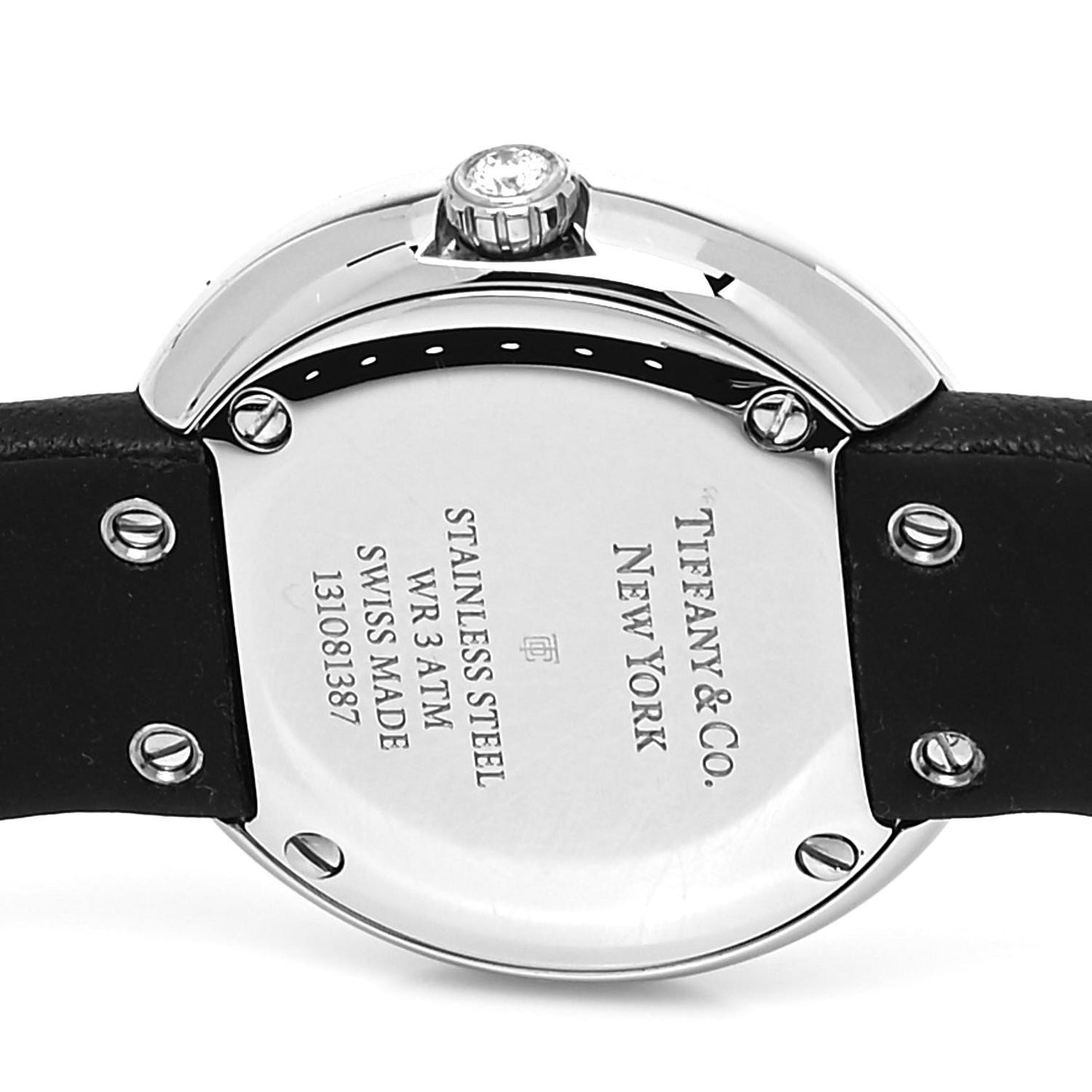 Stainless Steel Calfskin Diamond Bezel 24mm Atlas 2-Hand Quartz Watch Tiffany Blue
