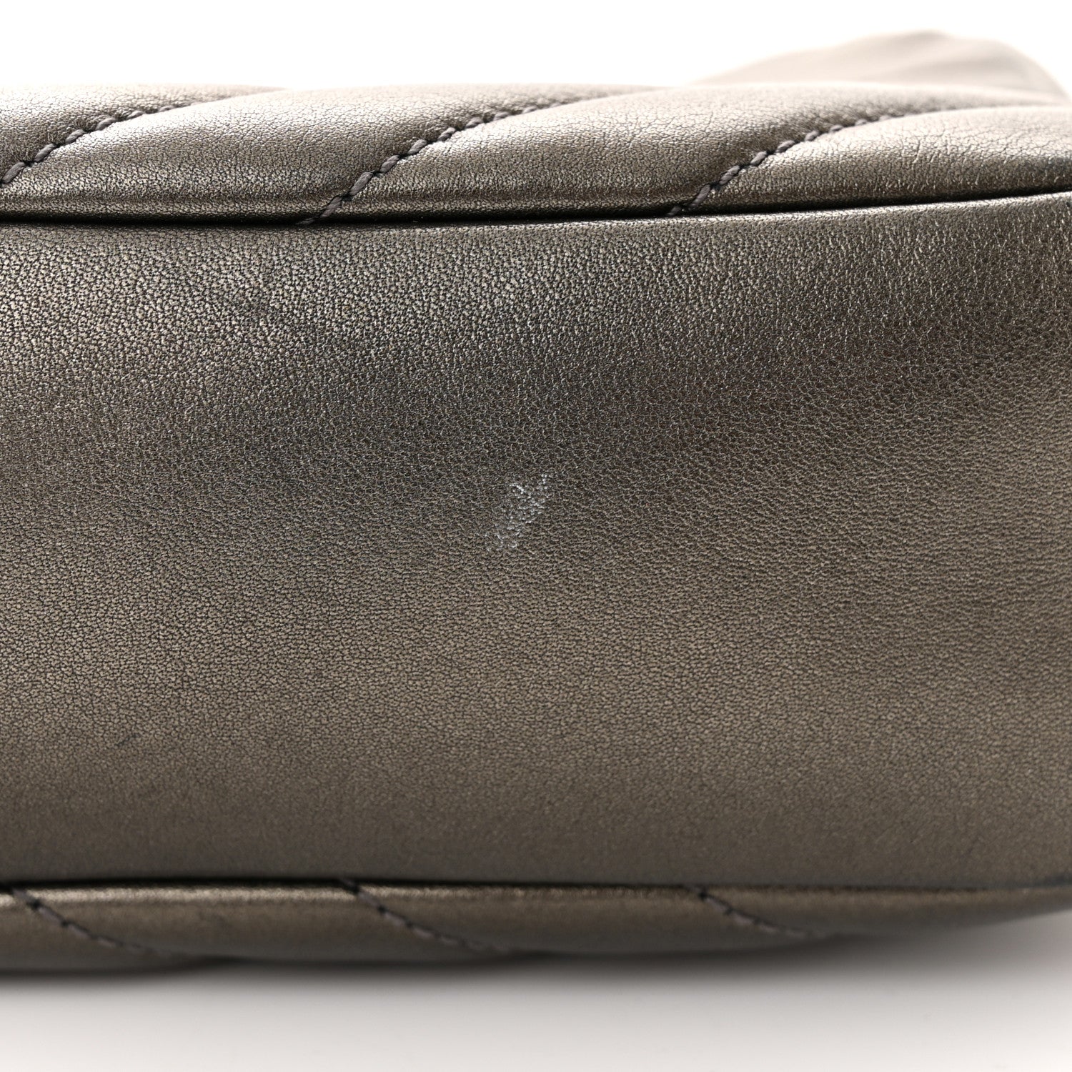 Saint Laurent Metallic Calfskin Matelasse Monogram Lou Camera Bag Silver 11 of 17