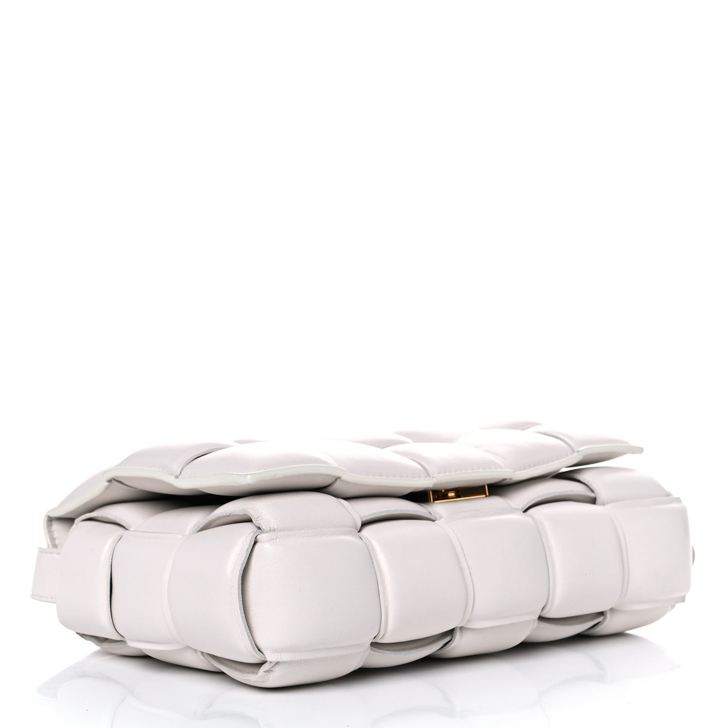 Nappa Maxi Intreccio Padded Cassette Crossbody Bag Chalk