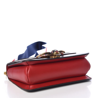 Gucci Calfskin Sylvie Web Queen Margaret Shoulder Bag Blue Agata Hibiscus Red Mystic White 4 of 14