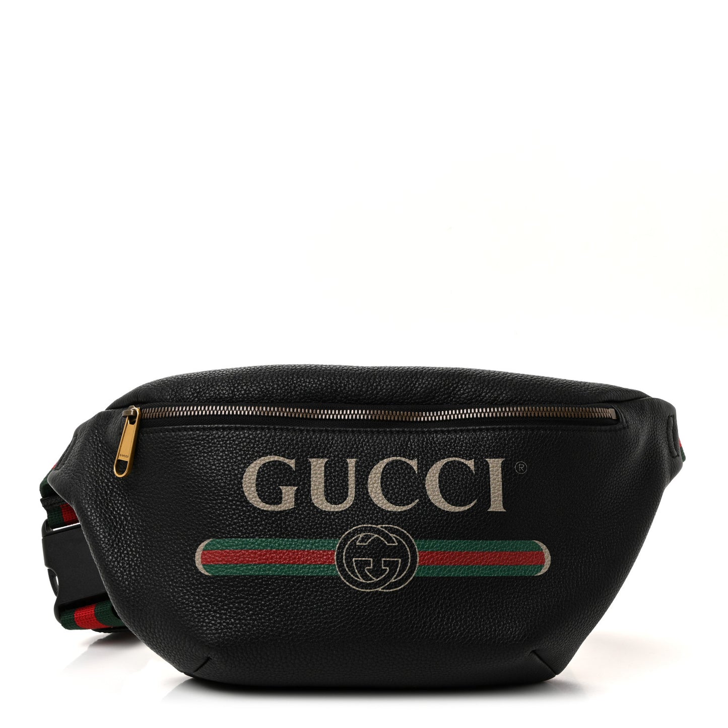 Grained Calfskin Logo Belt Bag Black