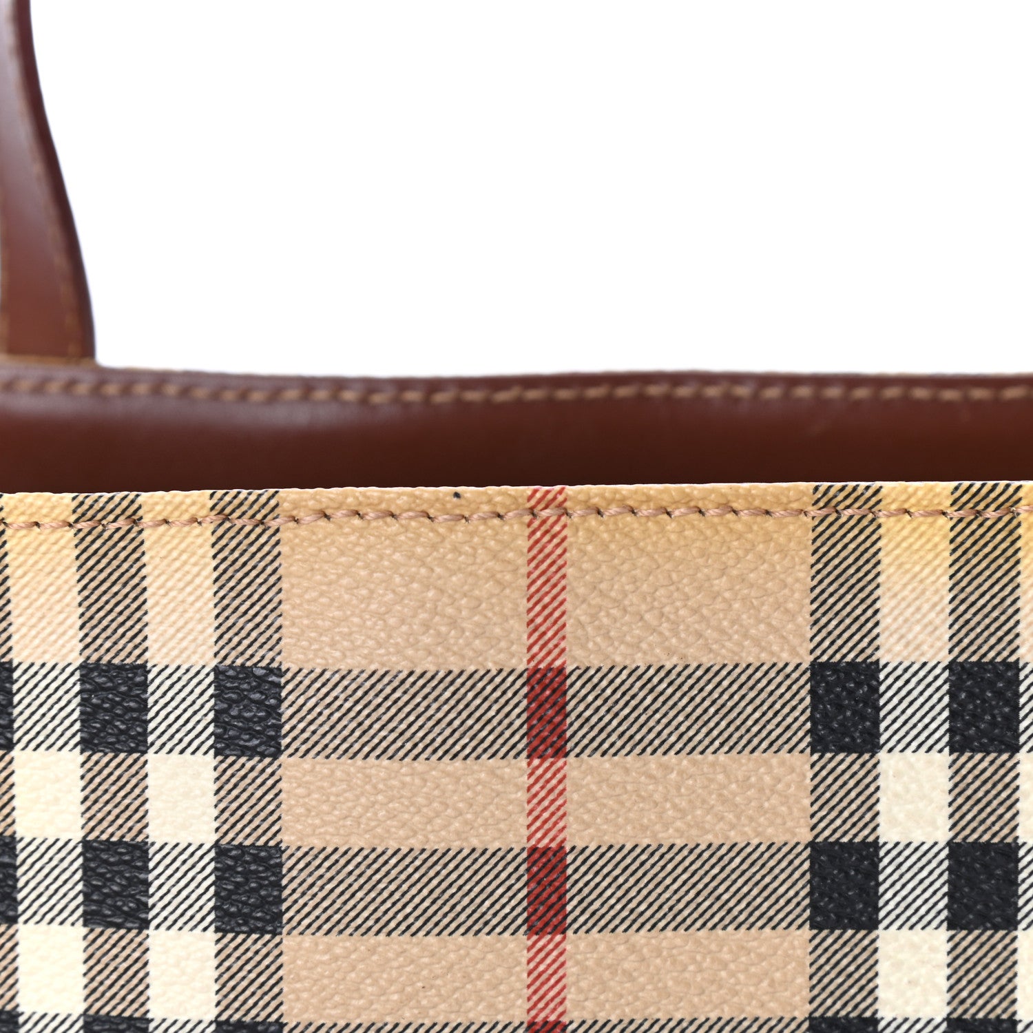 Burberry Haymarket Check Small Tote Brown 12 of 12