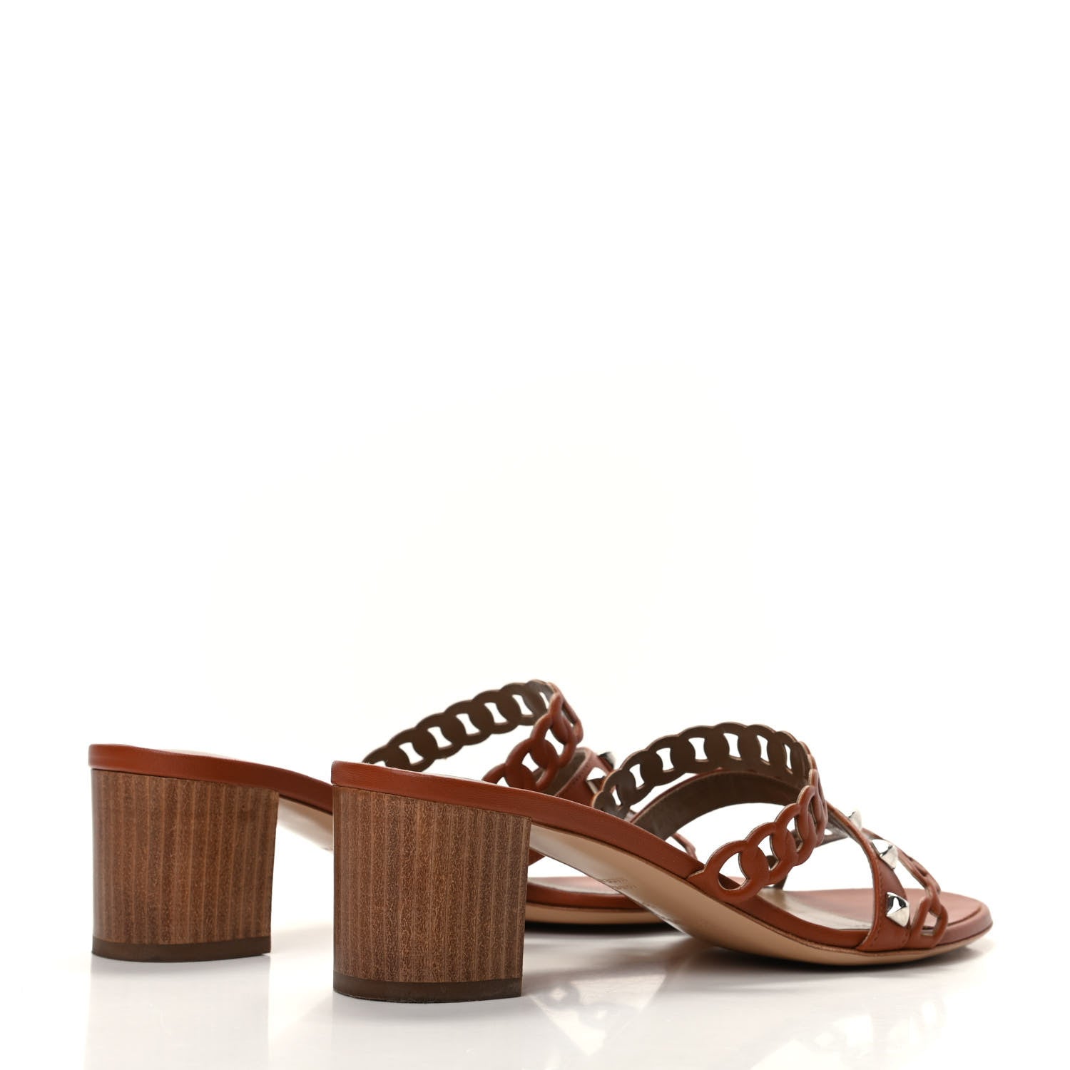 Hermes Nappa Ajaccio Sandals 38 Cognac 4 of 10