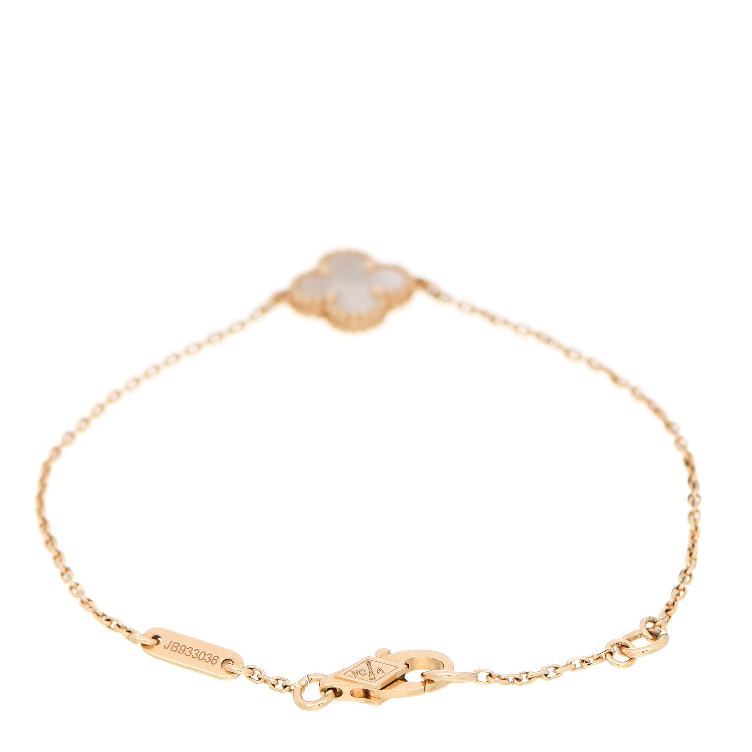Van Cleef & Arpels 18K Yellow Gold Mother of Pearl Sweet Alhambra Bracelet 2 of 5