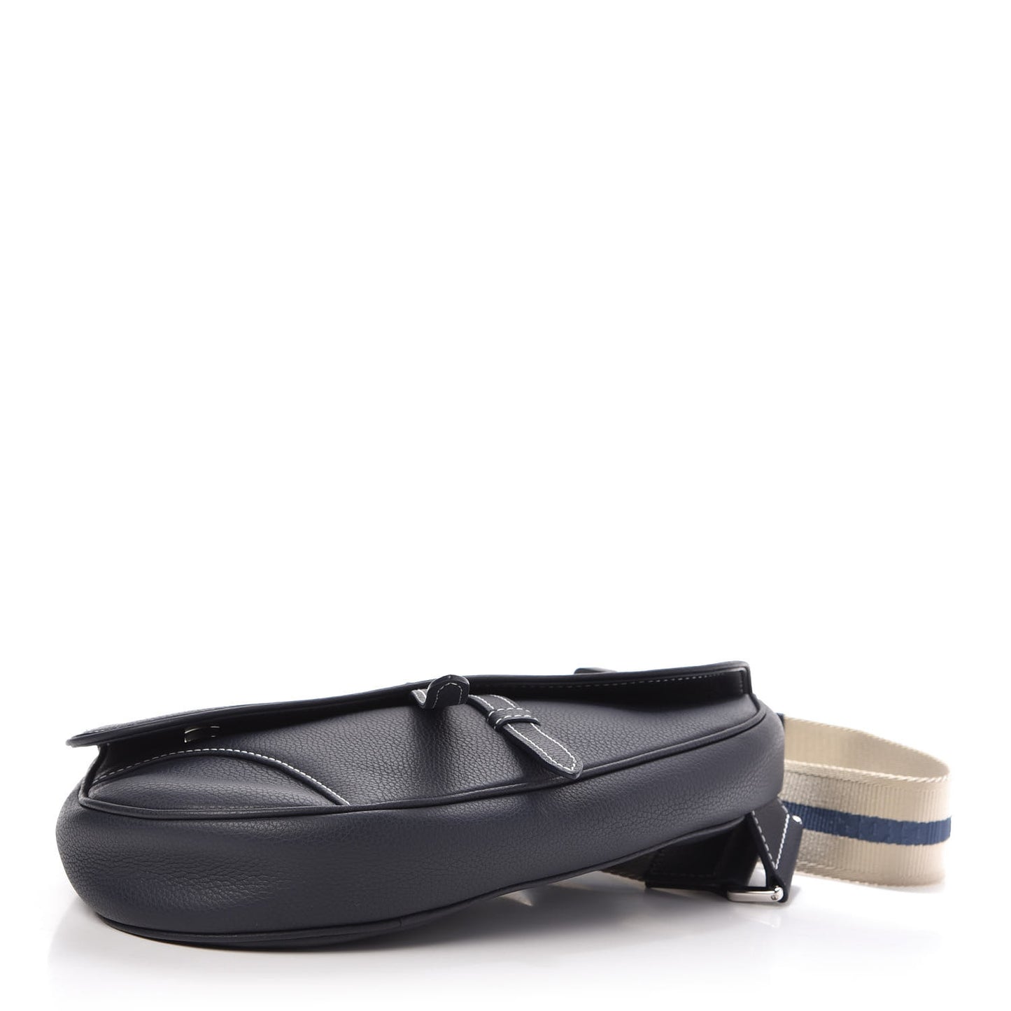 Grained Calfskin Kim Jones Saddle Bag Navy Blue
