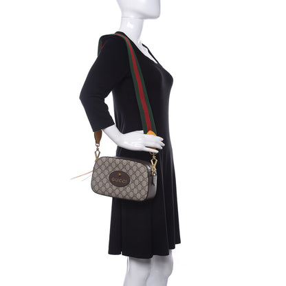 Gucci GG Supreme Monogram Web Neo Vintage Shoulder Bag Beige New Acero Crop 2 of 11