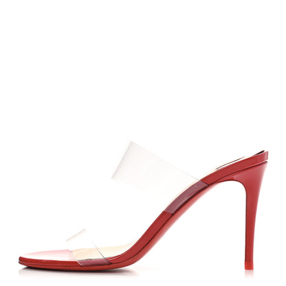Christian Louboutin Patent PVC Just Nothing 85 Slide Sandals 35 Red 1 of 11