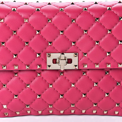 Valentino Garavani Nappa Medium Rockstud Spike Shoulder Bag Disco Pink 8 of 10