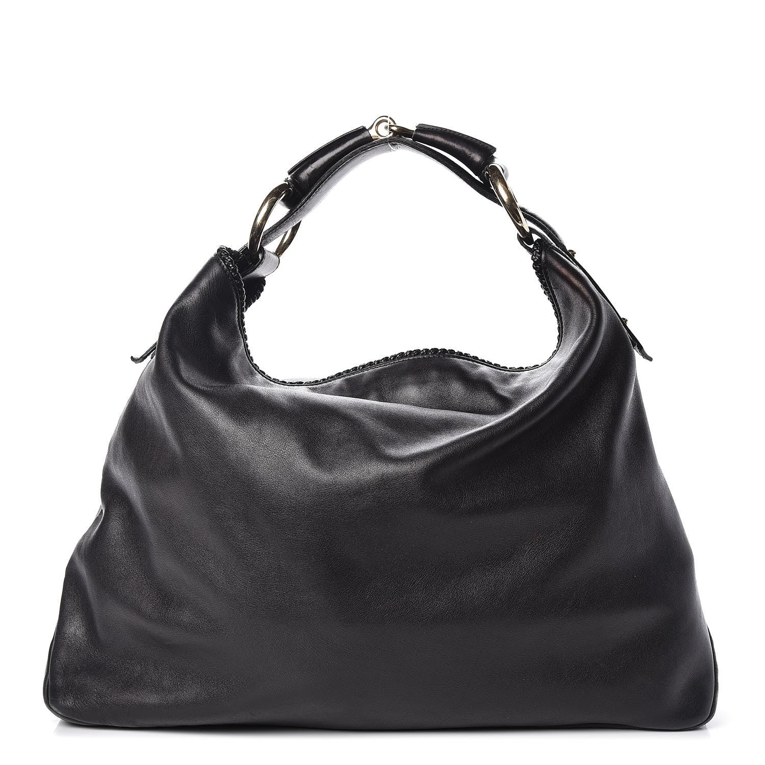 Gucci Calfskin Large Horsebit Chain Hobo Black 1 of 13