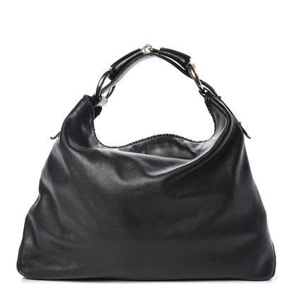 Gucci Calfskin Large Horsebit Chain Hobo Black 1 of 13