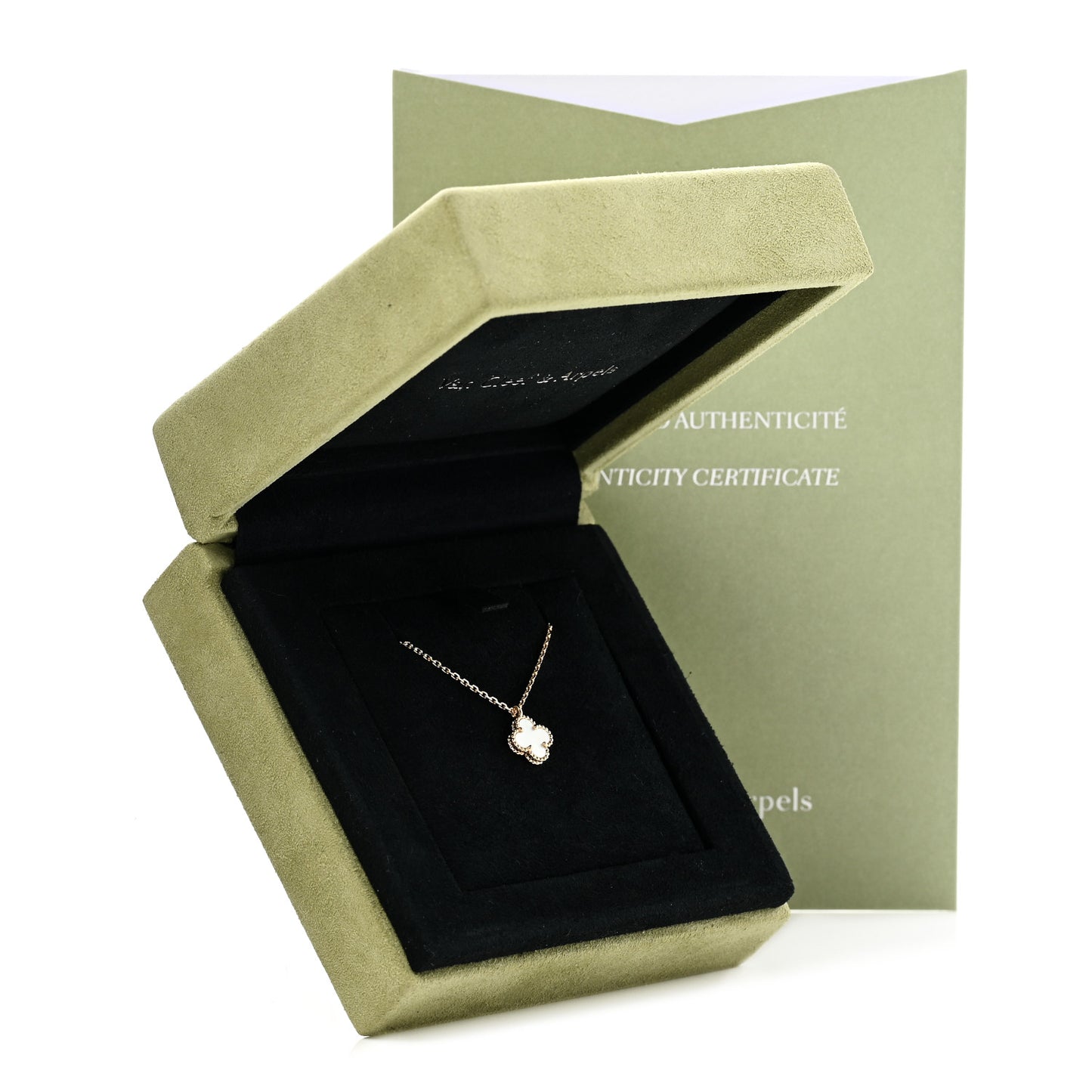 18K Yellow Gold Mother of Pearl Sweet Alhambra Pendant Necklace