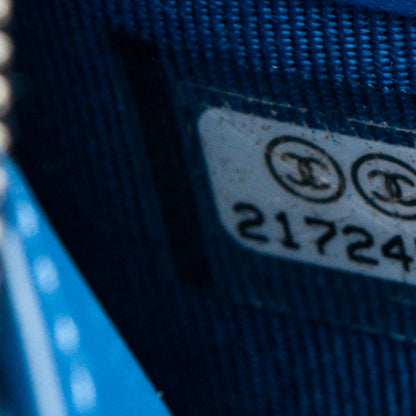 Chanel Caviar Quilted Large Gusset Zip Around Wallet Blue 8 of 8