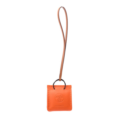 Hermes Milo Lambskin Swift Shopping Bag Charm Feu Gold 1 of 5