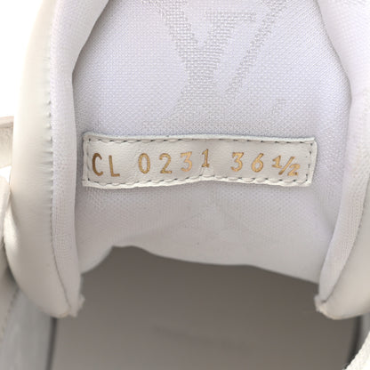 Louis Vuitton Metallic Calfskin Embossed Monogram Boombox Sneakers 36.5 White Silver 6 of 10