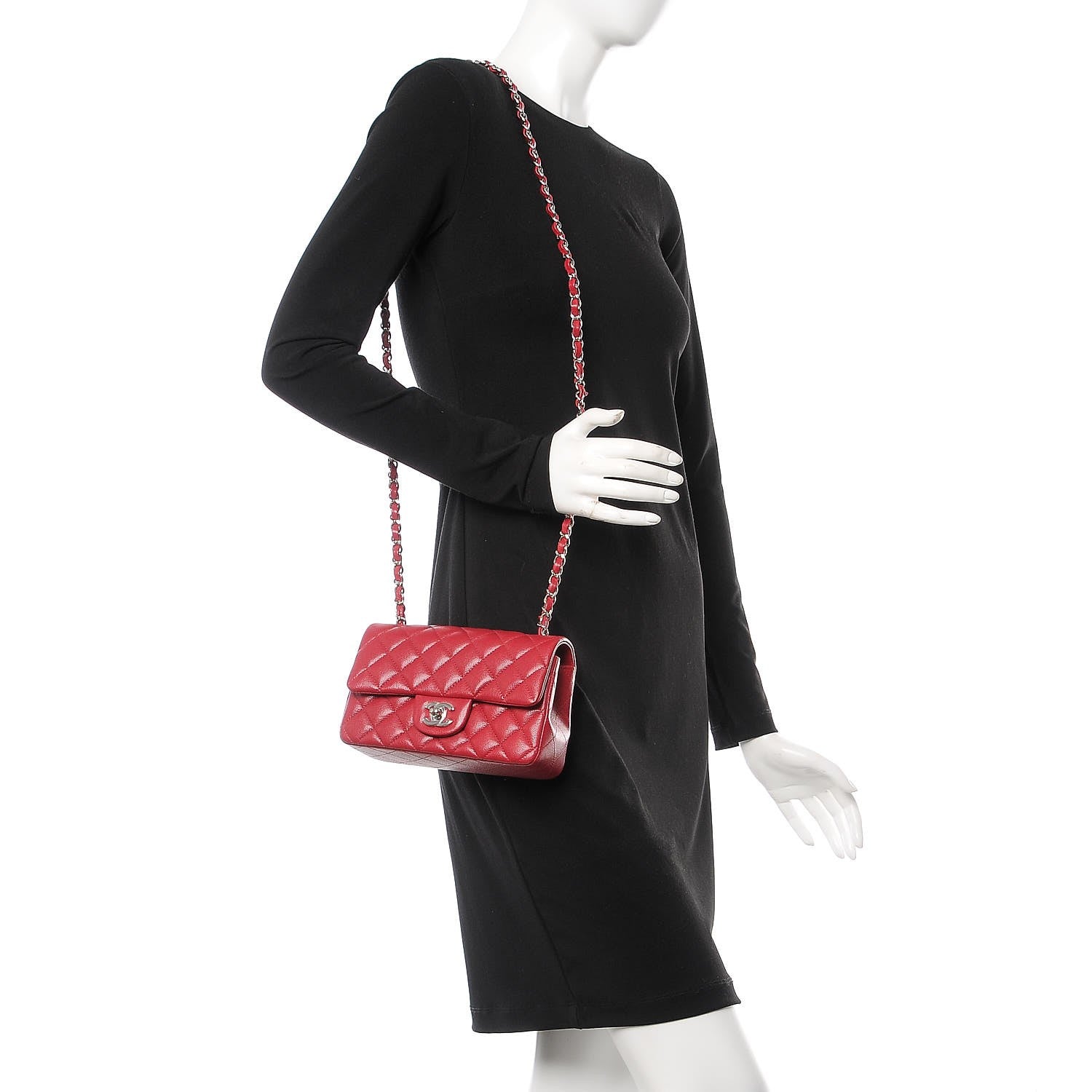 Chanel Caviar Quilted Mini Rectangular Flap Pink 2 of 8