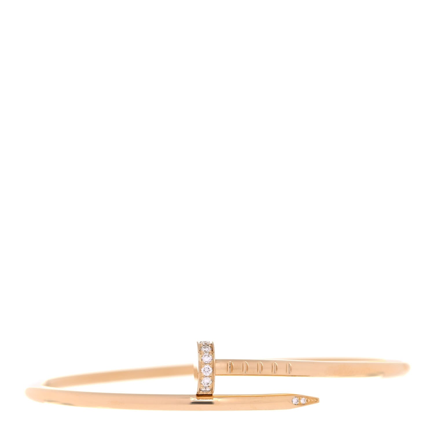 Cartier 18K Yellow Gold Diamond Small Juste Un Clou Bracelet 15 1 of 5