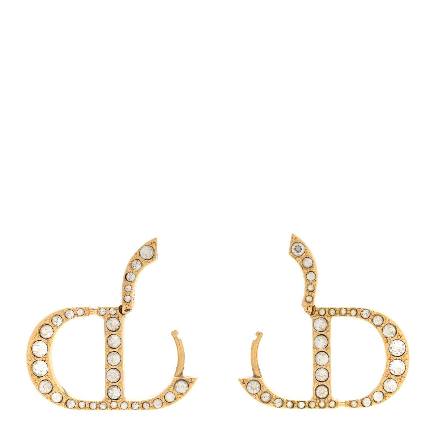 Christian Dior Crystal 30 Montaigne Earrings Gold 3 of 7