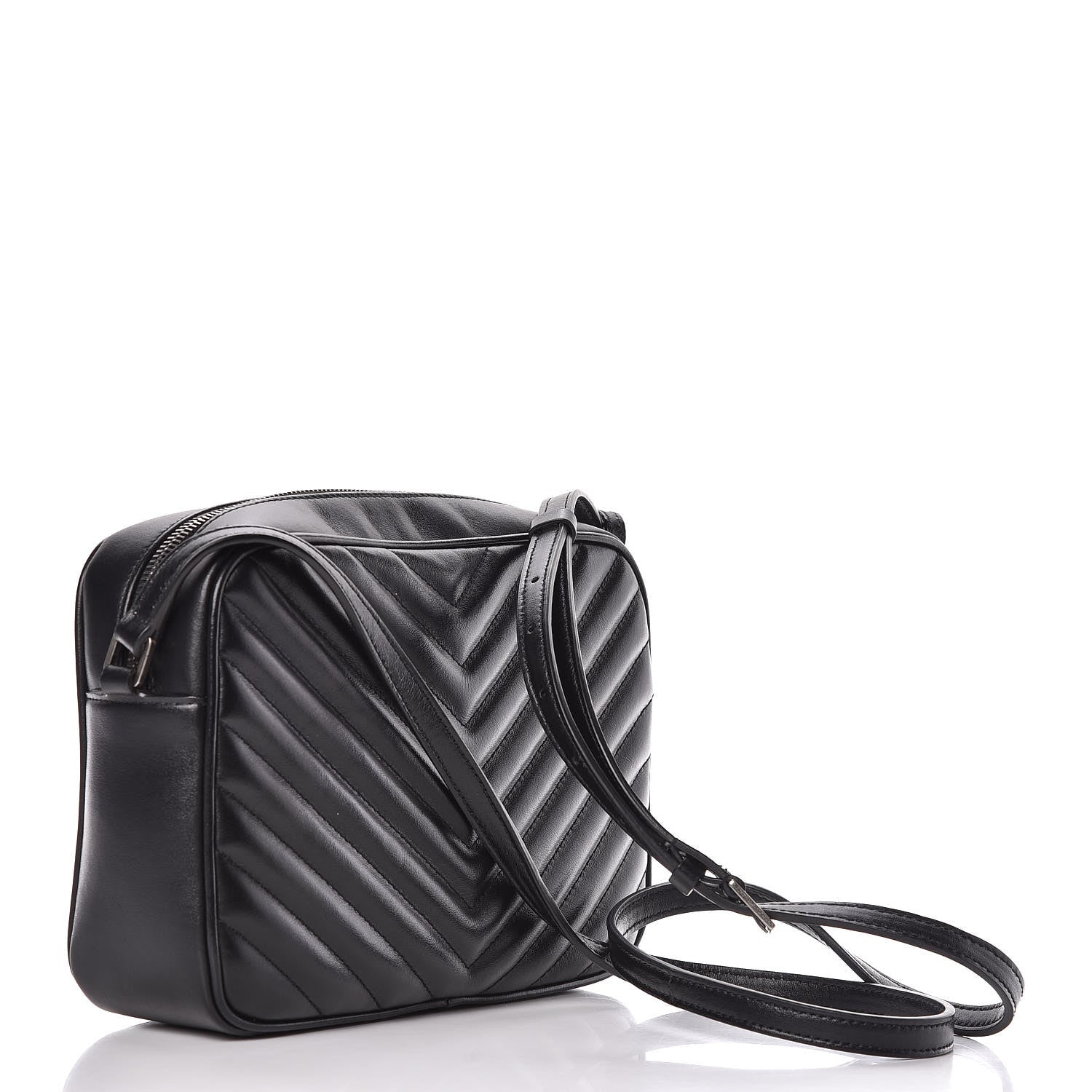 Saint Laurent Calfskin Matelasse Monogram Lou Camera Bag Black 3 of 9