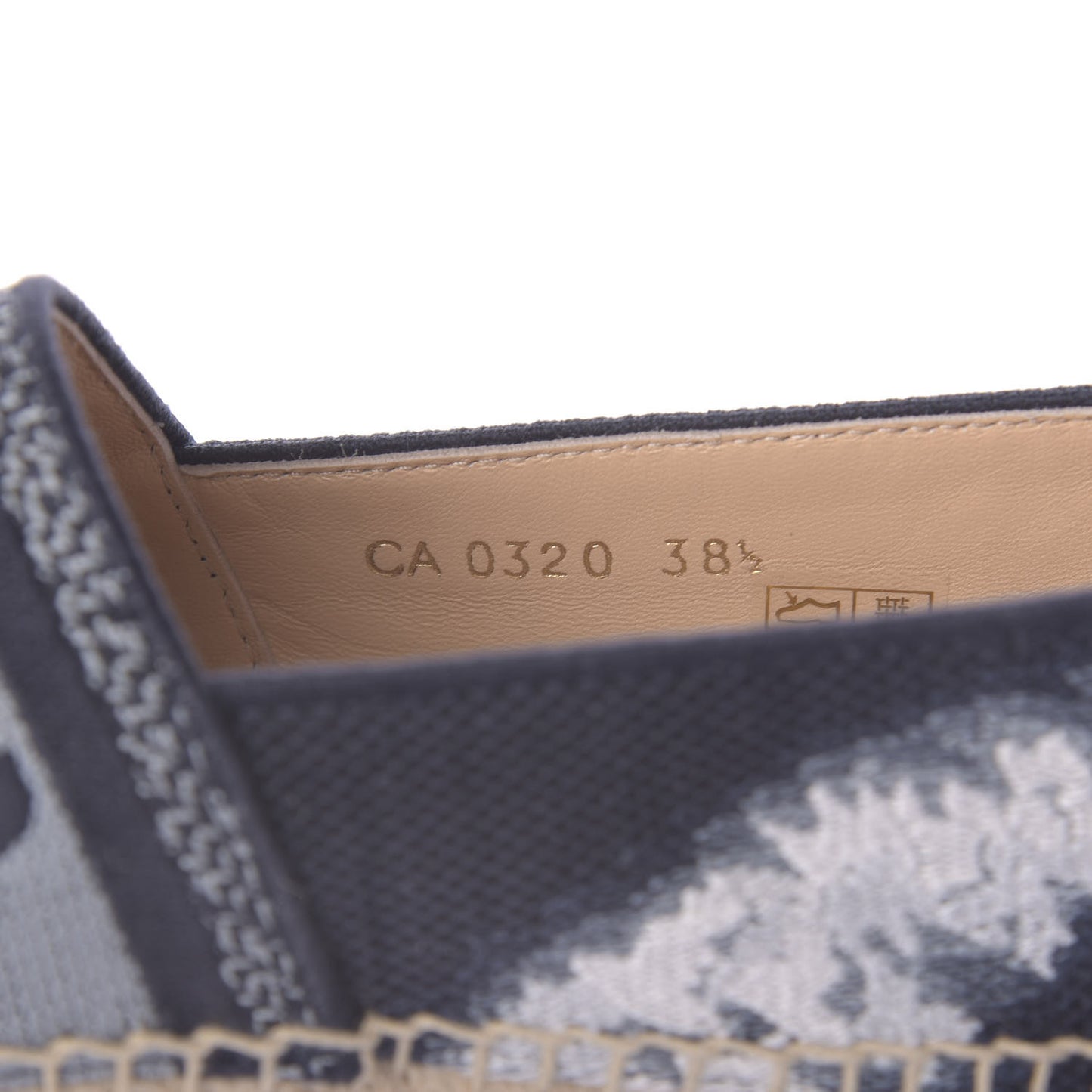 Canvas Tie and Dior Embroidered Granville 15mm Espadrilles 38.5 Denim