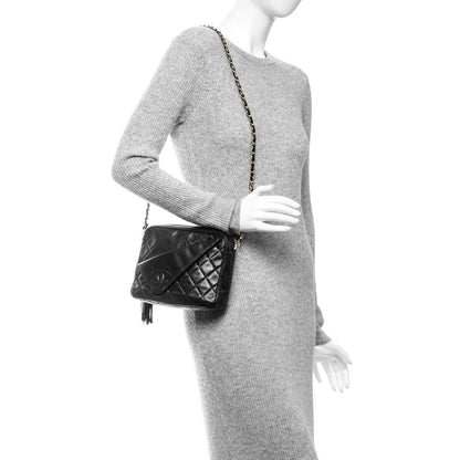Chanel Lambskin Quilted Tassel Camera Case Black 2 of 9