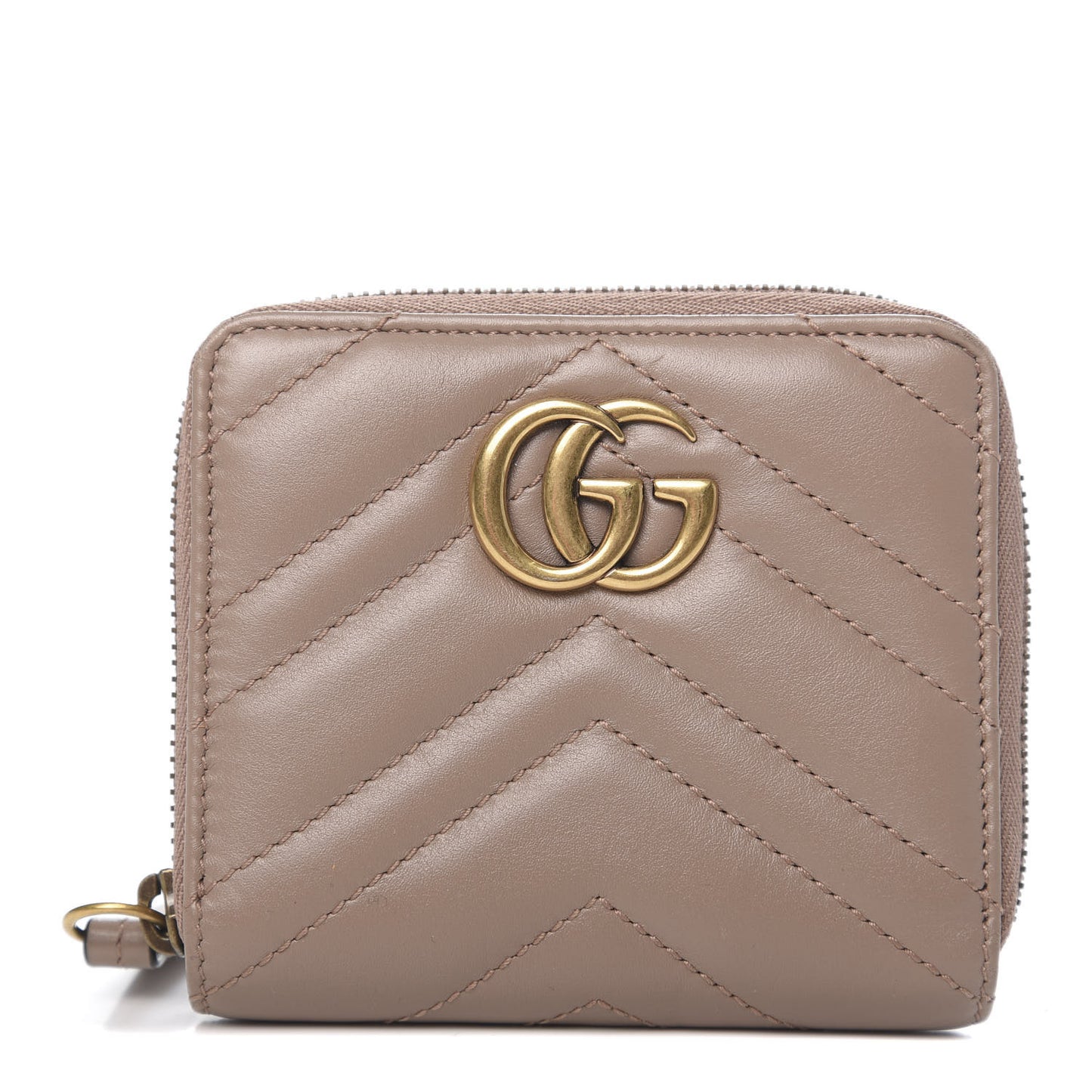 Calfskin Matelasse Small Marmont 2.0 Zip Wallet Porcelain Rose