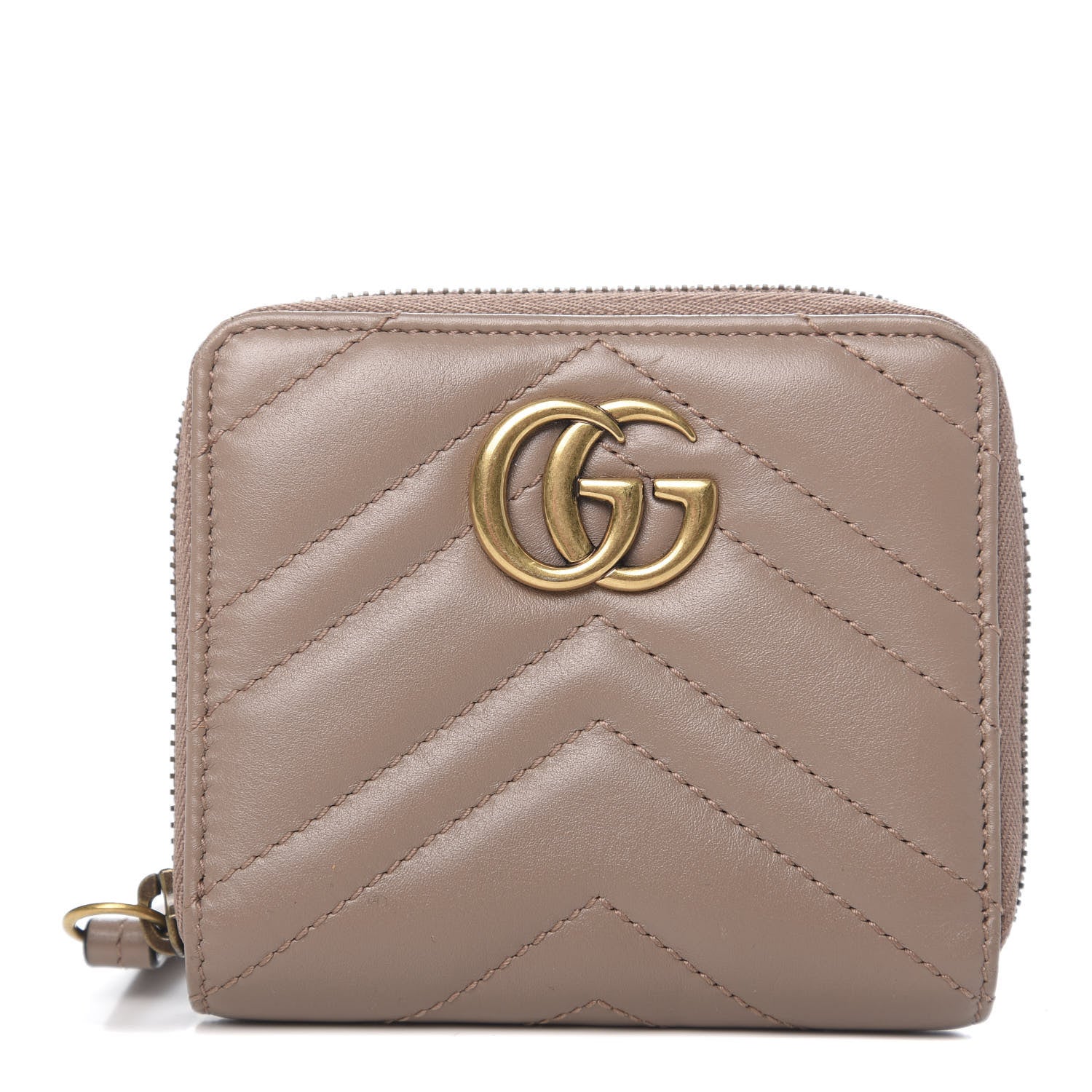 Gucci Calfskin Matelasse Small Marmont 2.0 Zip Wallet Porcelain Rose 1 of 6
