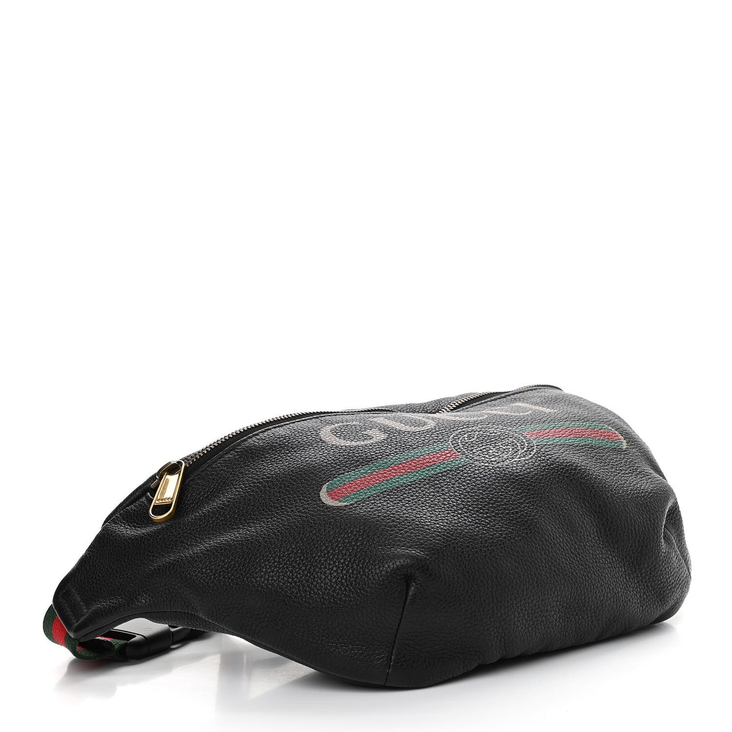 Grained Calfskin Logo Belt Bag Black