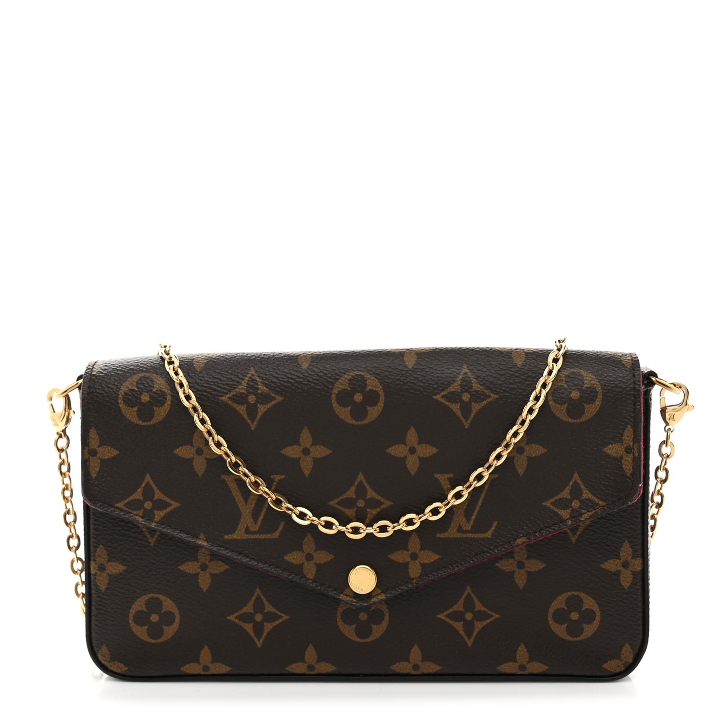 Monogram Pochette Felicie Chain Wallet Fuchsia