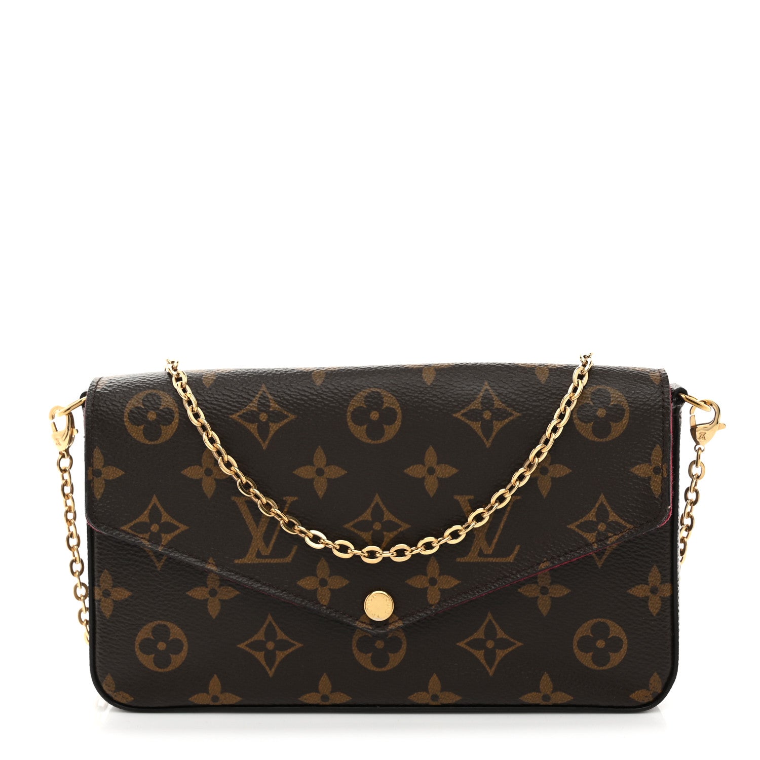 Louis Vuitton Monogram Pochette Felicie Chain Wallet Fuchsia 1 of 11