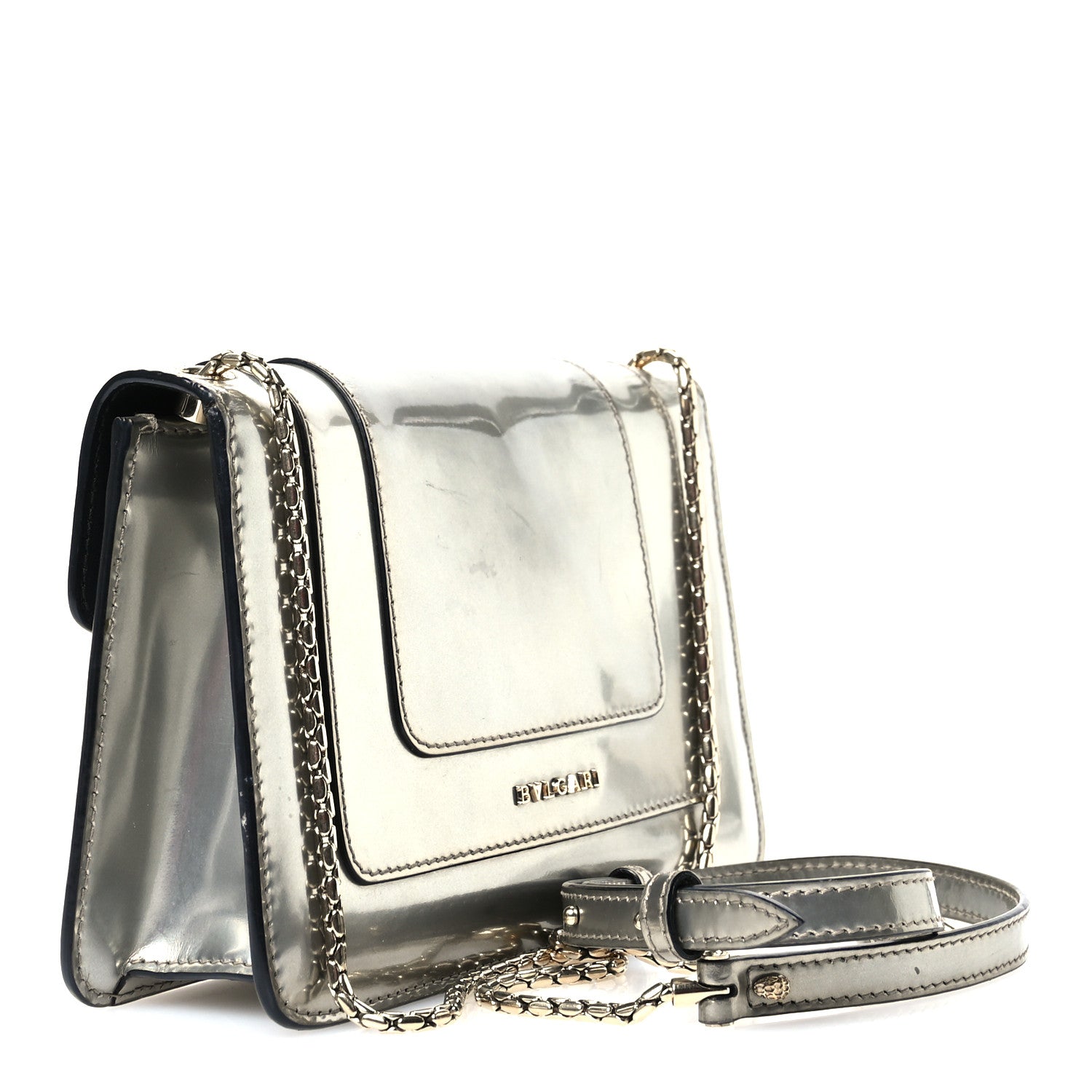 Bulgari Metallic Serpenti Forever Small Shoulder Bag Silver 4 of 11