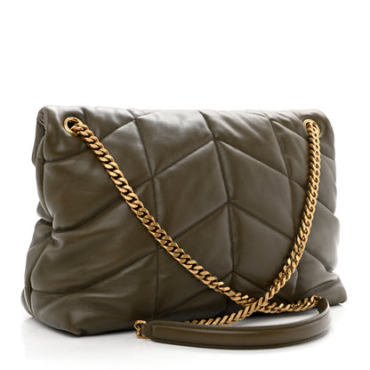 Saint Laurent Lambskin Quilted Medium Loulou Puffer Monogram Chain Satchel Seaweed 3 of 11