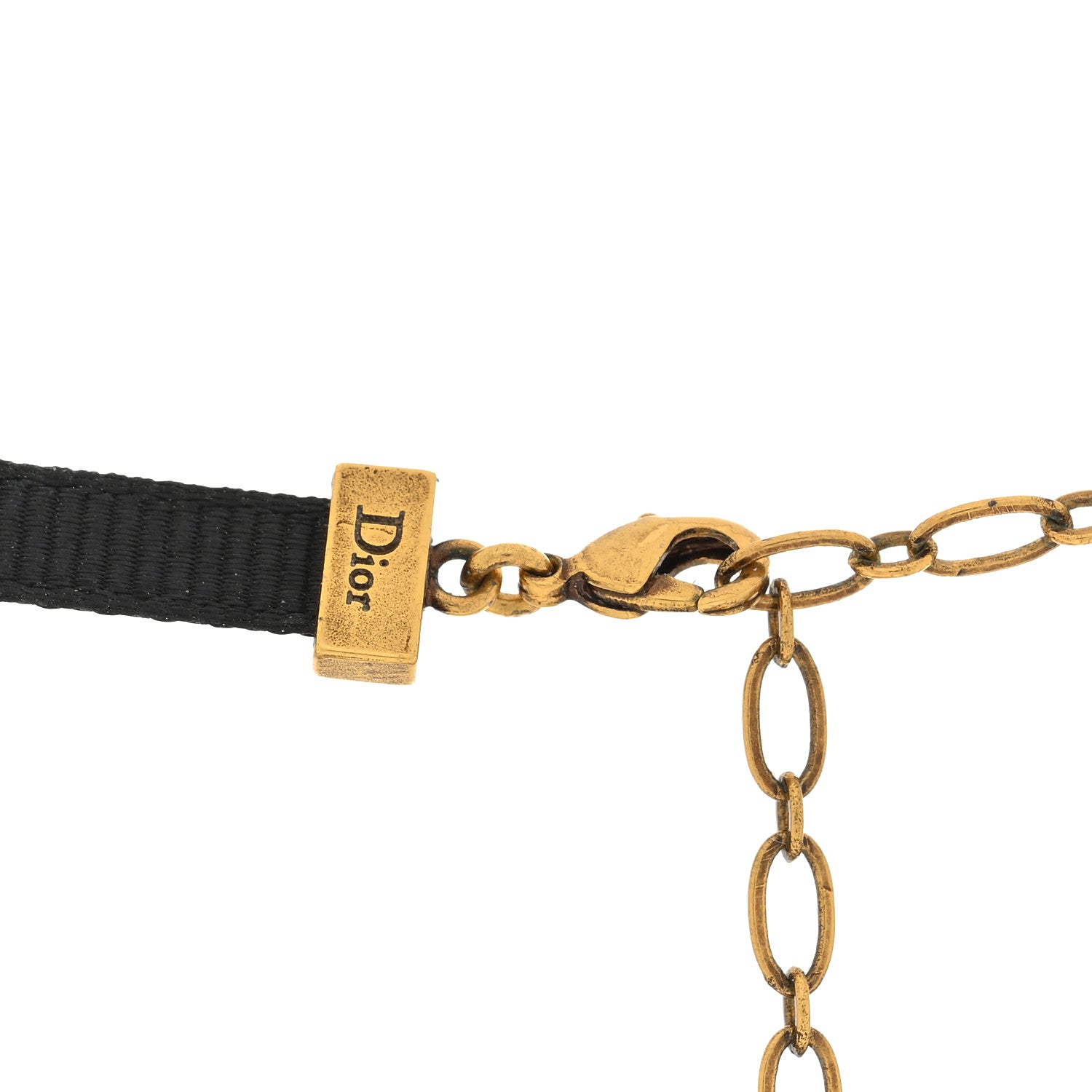 Christian Dior Grosgrain Ribbon J'Adior Logo Choker Necklace Black 4 of 4