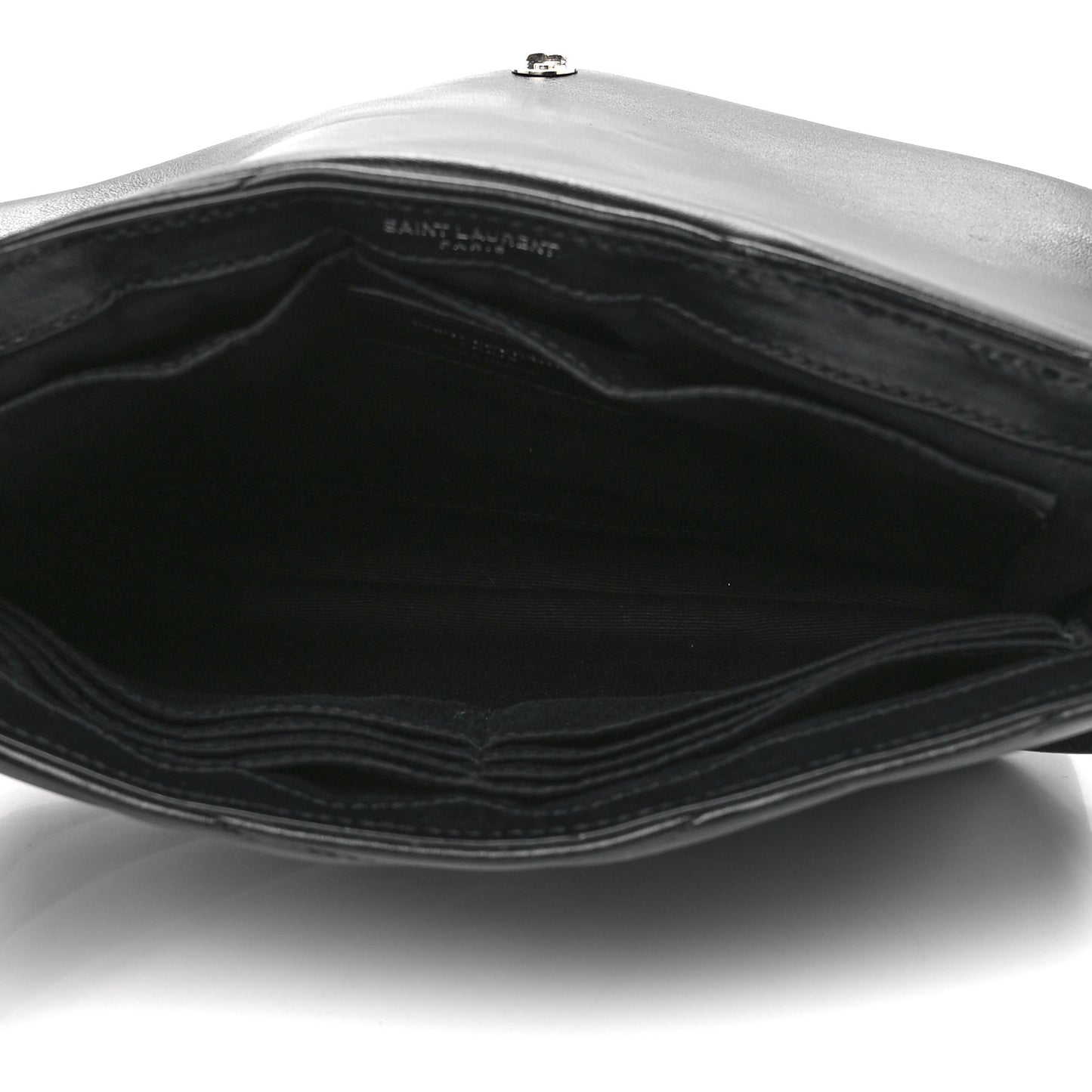 Calfskin Y Quilted Monogram Loulou Flap Bag Black