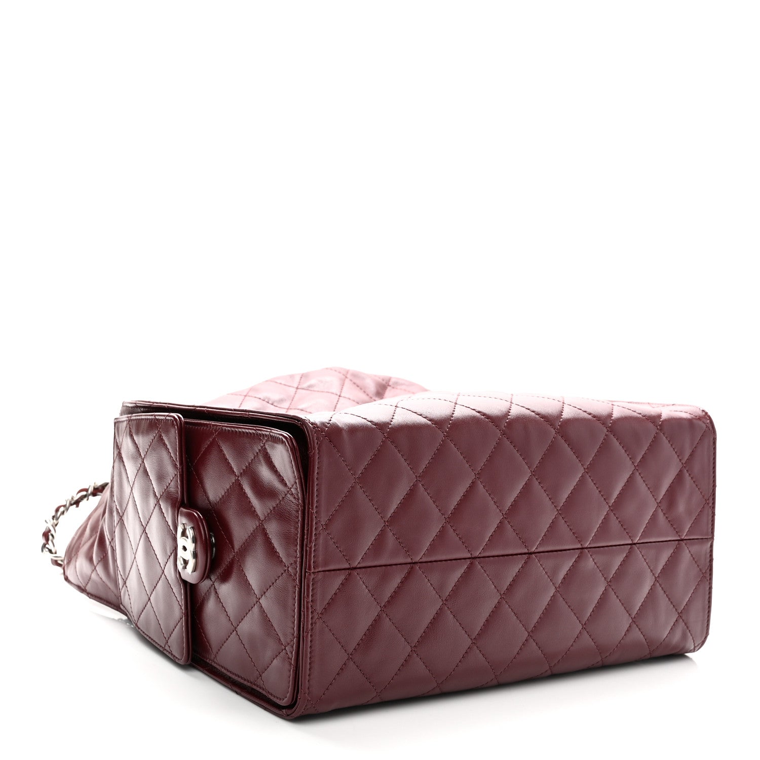 Chanel Shiny Crumpled Calfskin Quilted Medium Chanel 25 Handbag Dark Burgundy 5 of 11