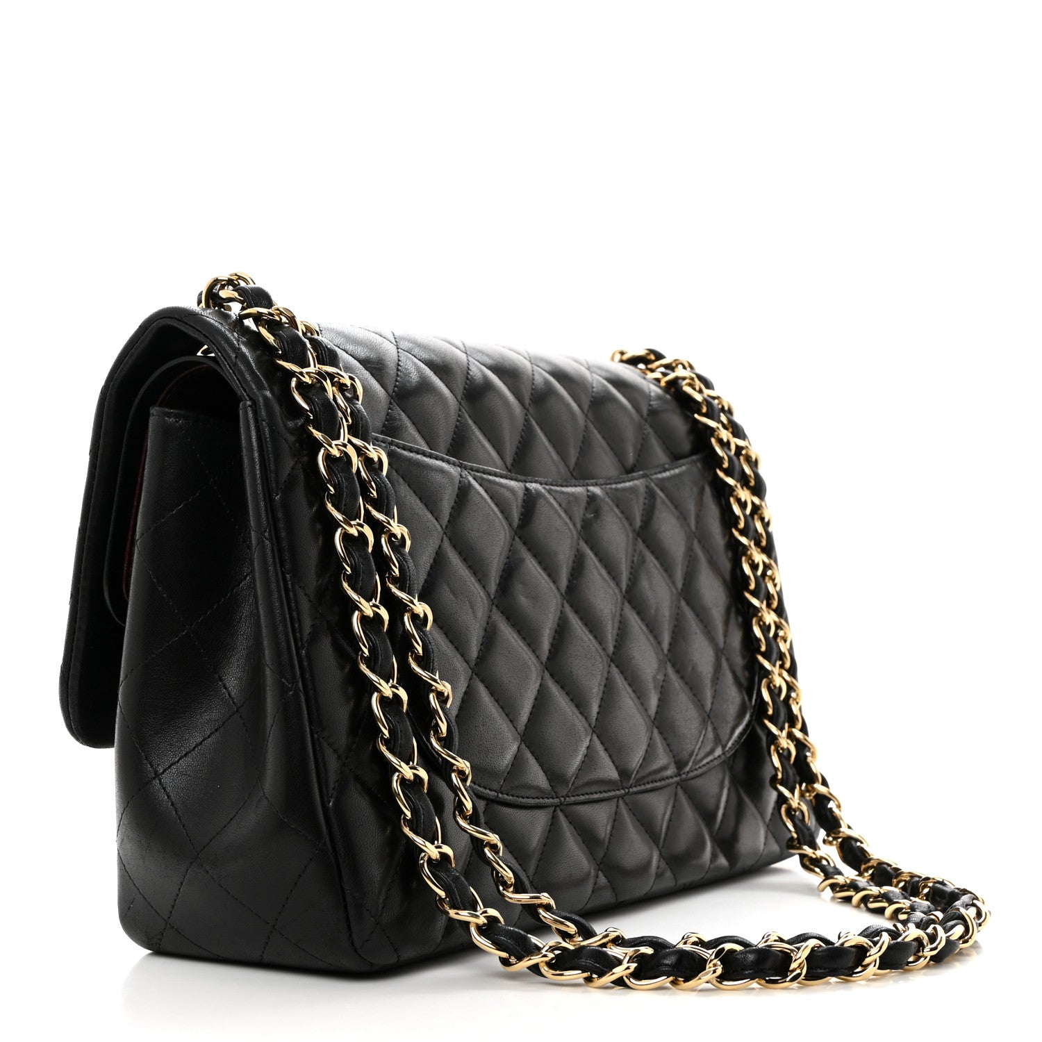 Chanel Lambskin Quilted Jumbo Double Flap Black 2 of 10