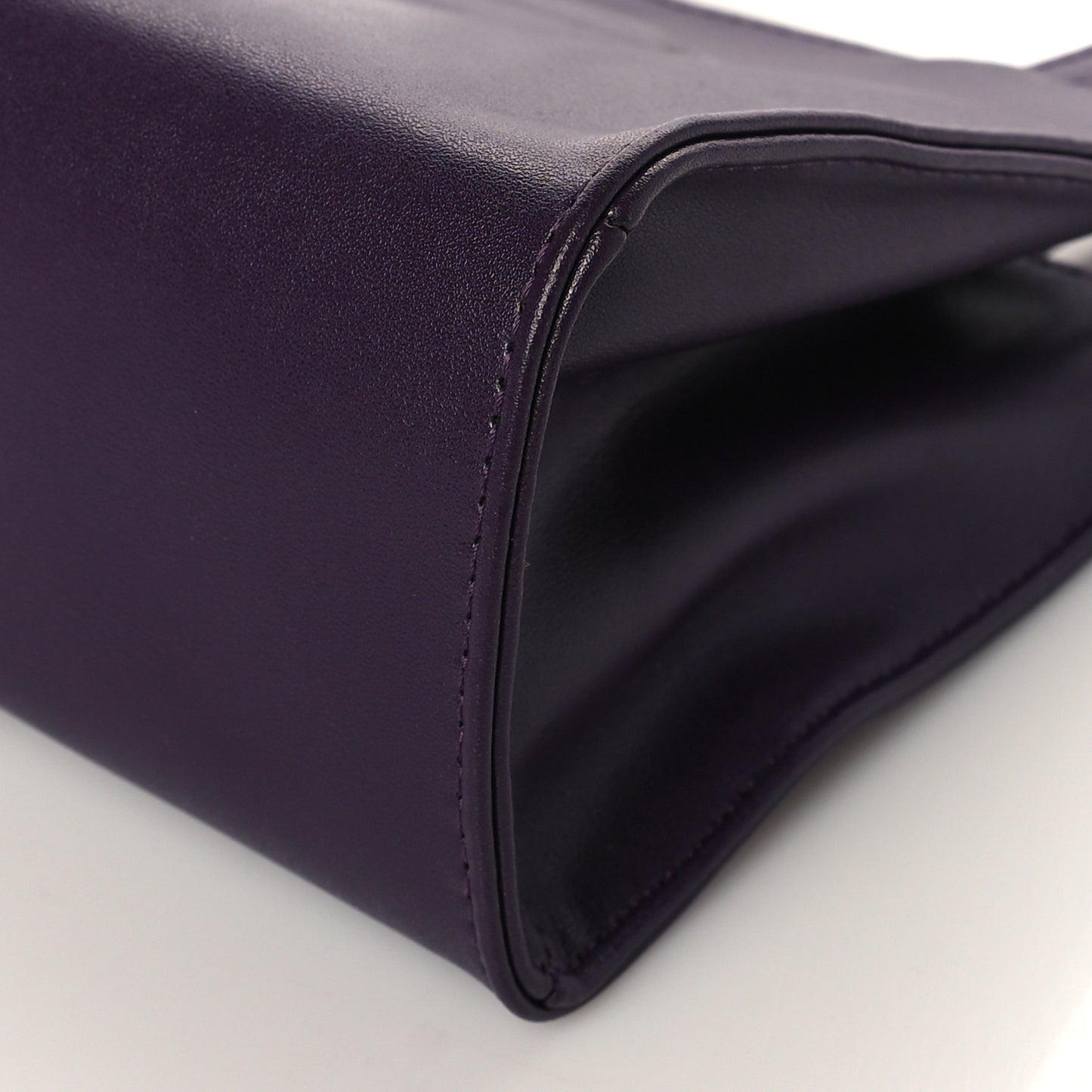 Vegan Leather Small Shopping Bag Eggplant