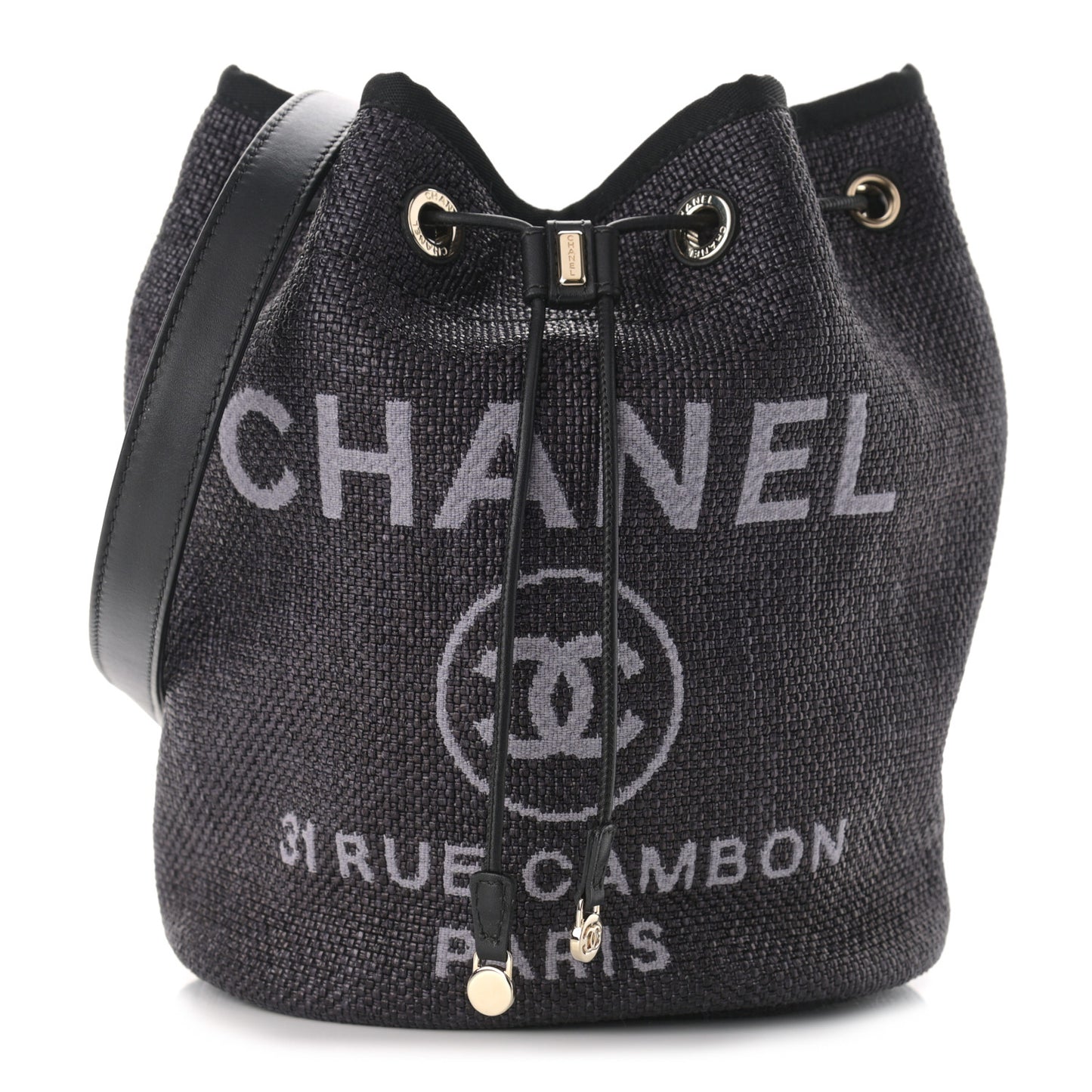 Mixed Fibers Deauville Drawstring Bag Black