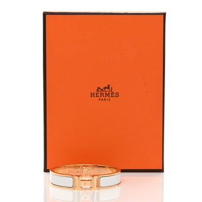 Hermes Enamel Narrow Clic Clac H Bracelet PM White 5 of 5