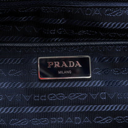 Prada Nylon Vela Saffiano Medium Cinch Backpack Baltico 6 of 9