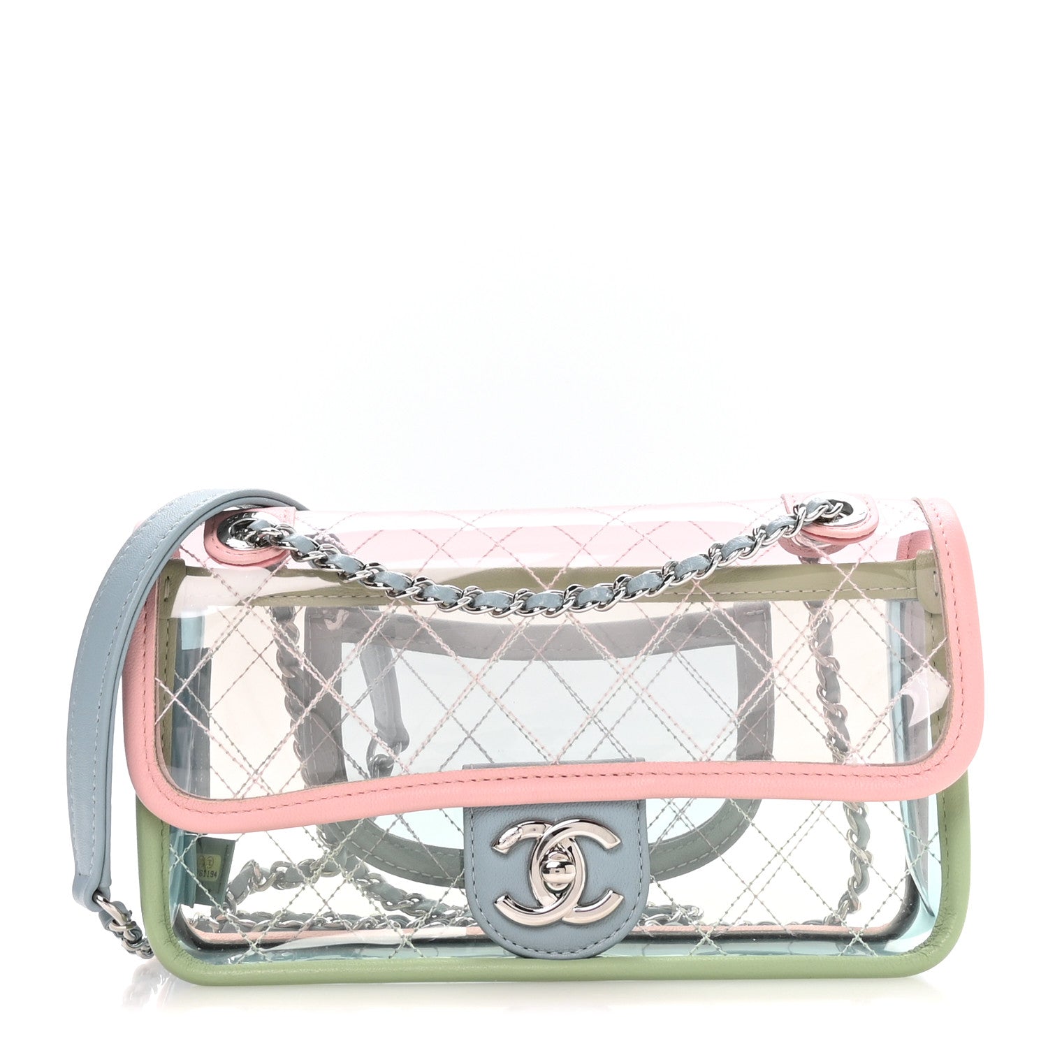 Chanel Lambskin PVC Quilted Mini Coco Splash Flap Blue Green 1 of 9