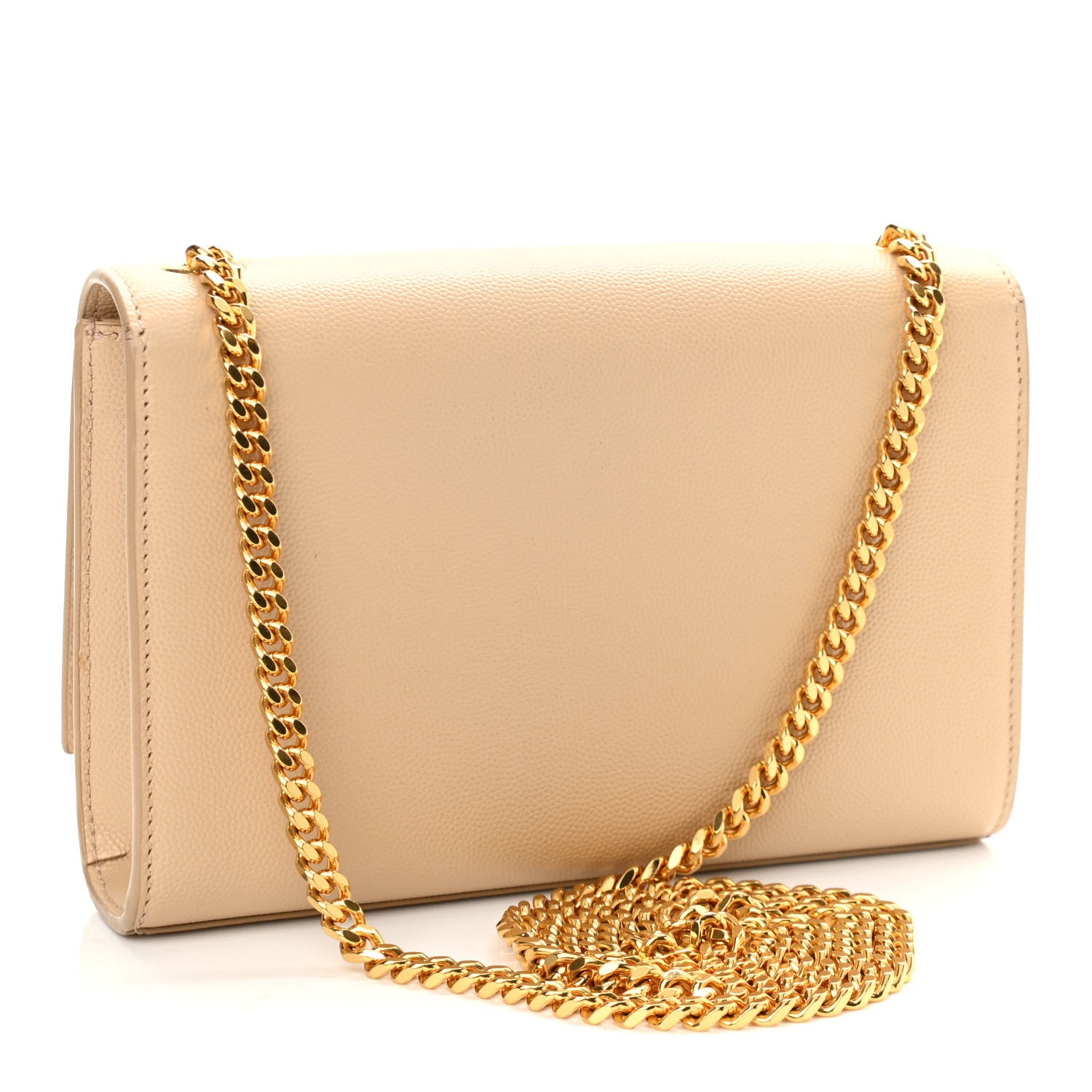 Saint Laurent Grain De Poudre Small Monogram Kate Satchel Dark Beige 3 of 11