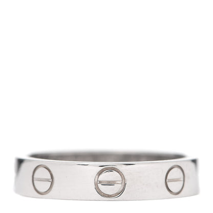 Cartier 18K White Gold 3.5mm LOVE Wedding Band Ring 48 4.5 1 of 4