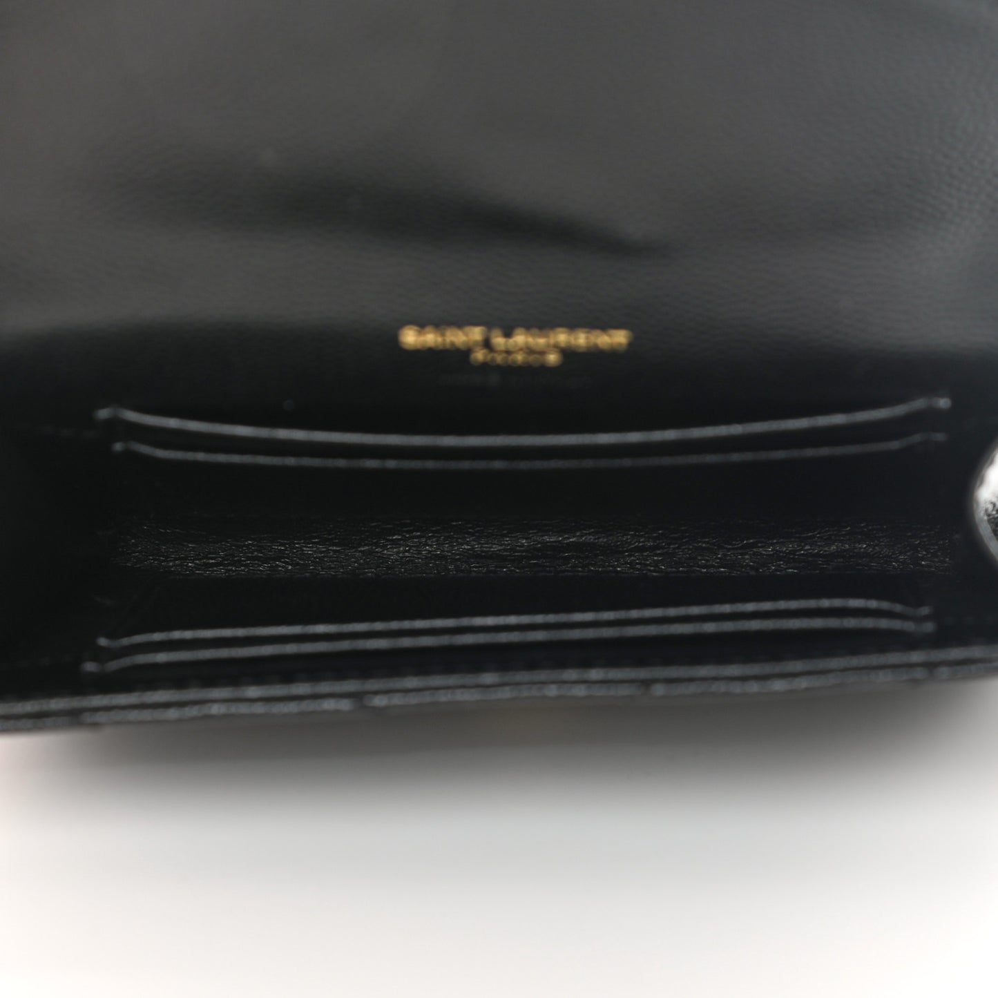 Grain De Poudre Matelasse Chevron Small Monogram Envelope Wallet Black