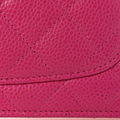 Chanel Caviar Enamel Quilted Wallet On Chain WOC Pink 12 of 12