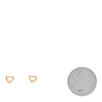 Tiffany 18K Yellow Gold 7mm Elsa Peretti Open Heart Earrings 2 of 5