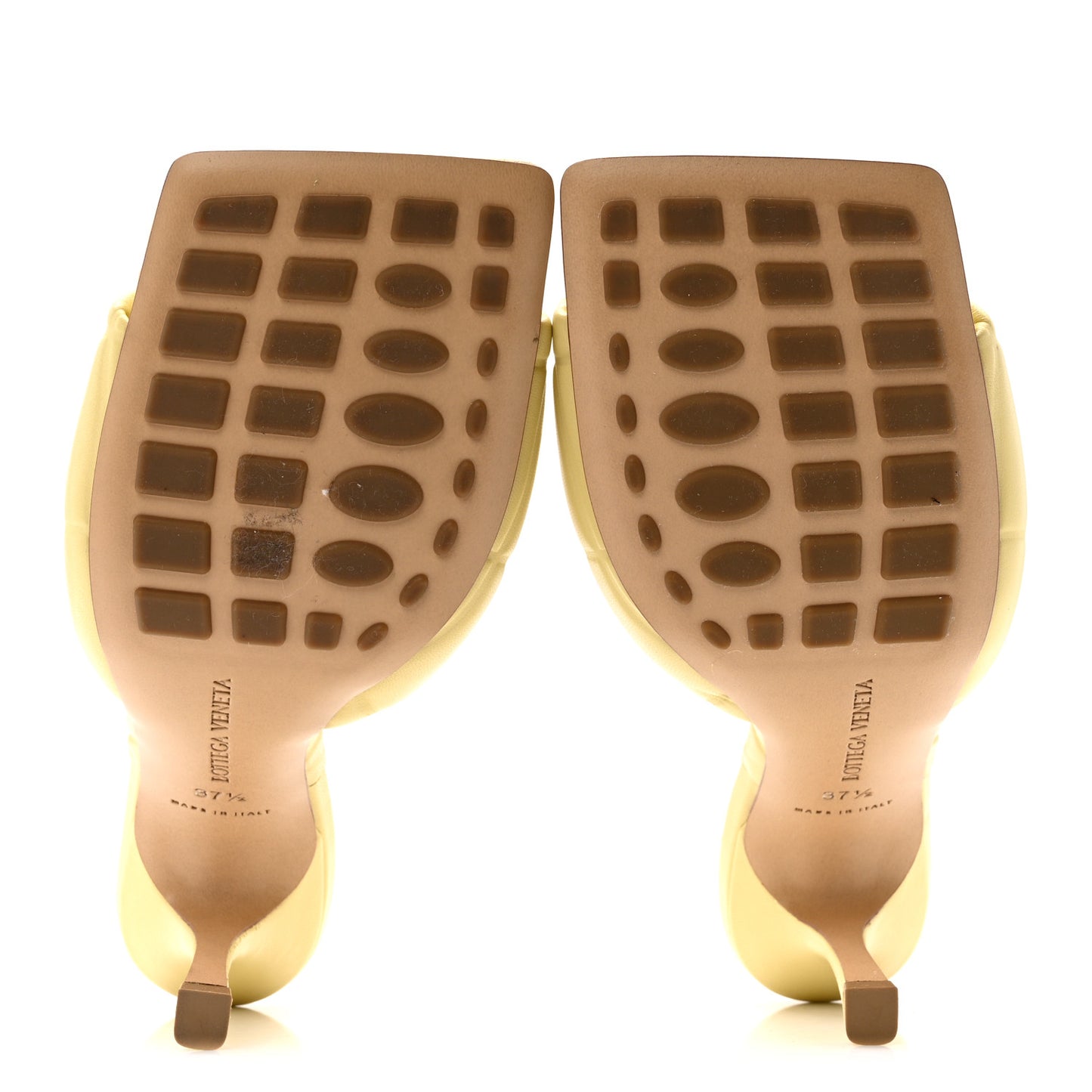 Nappa Quilted Rubber Lido Mule Sandals 37.5 Moon Beam