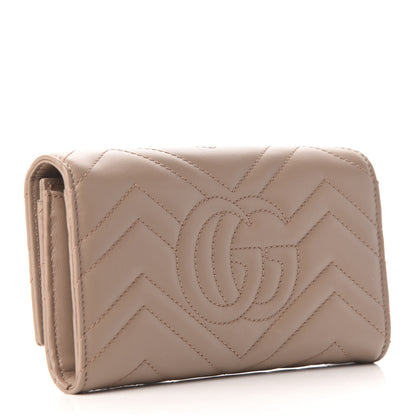Gucci Calfskin Matelasse GG Marmont Continental Wallet Porcelain Rose 3 of 6