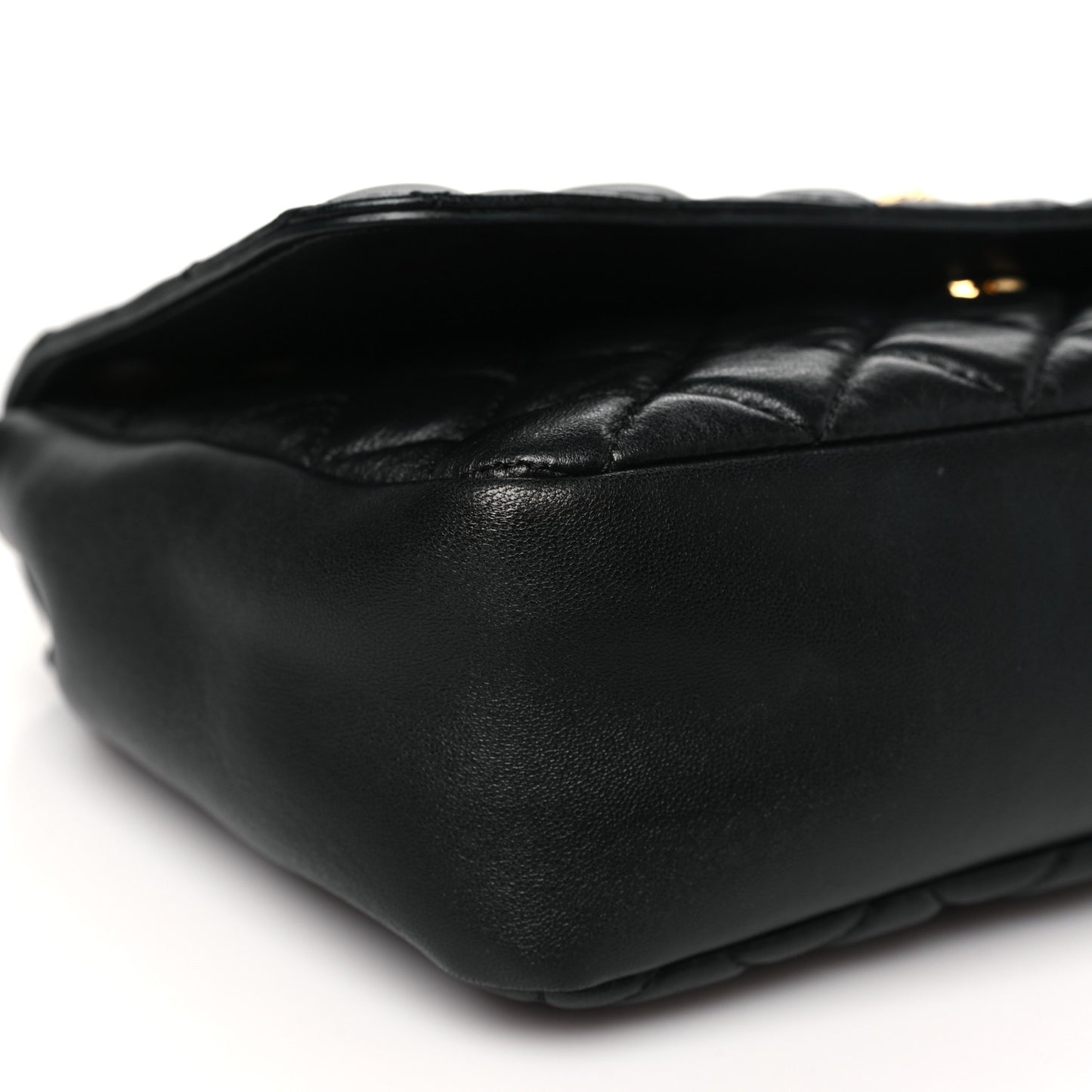 Nappa Quilted La Medusa Chain Crossbody Black