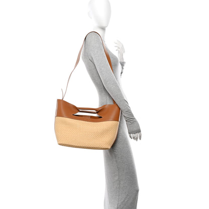 Alexander McQueen Raffia Calfskin Small The Bow Bag Natural Tan 2 of 10